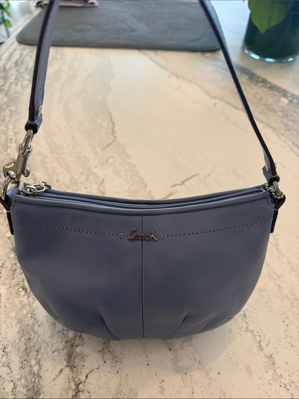 Coach Soft Blue Leather Shoulder Bag
